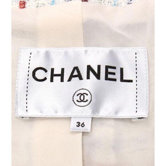 Chanel No Collar Tweed Jacket P58330v44229 Women's SIZE 36 (S) Chanel - Picture 3 of 9
